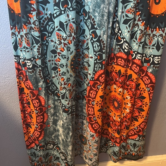 Grecerelle Summer Maxi Round Neck Short Sleeves Pockets Dress Sz 3XL - Picture 10 of 13